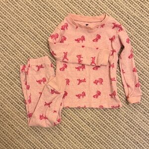 Charming Pink Animal Print Kids Pajama Set